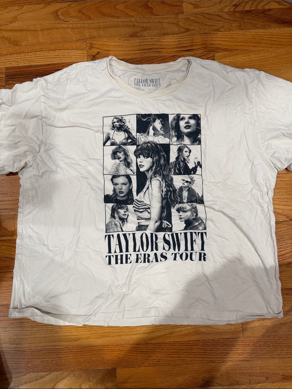 Taylor Swift White and Black Photo Collage Tour Tee